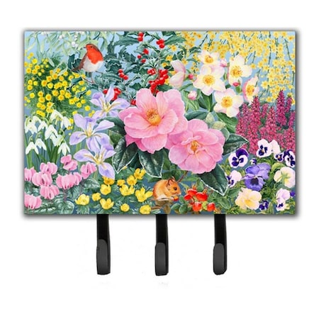Jensendistributionservices Winter Floral by Anne Searle Leash or Key Holder MI1725133